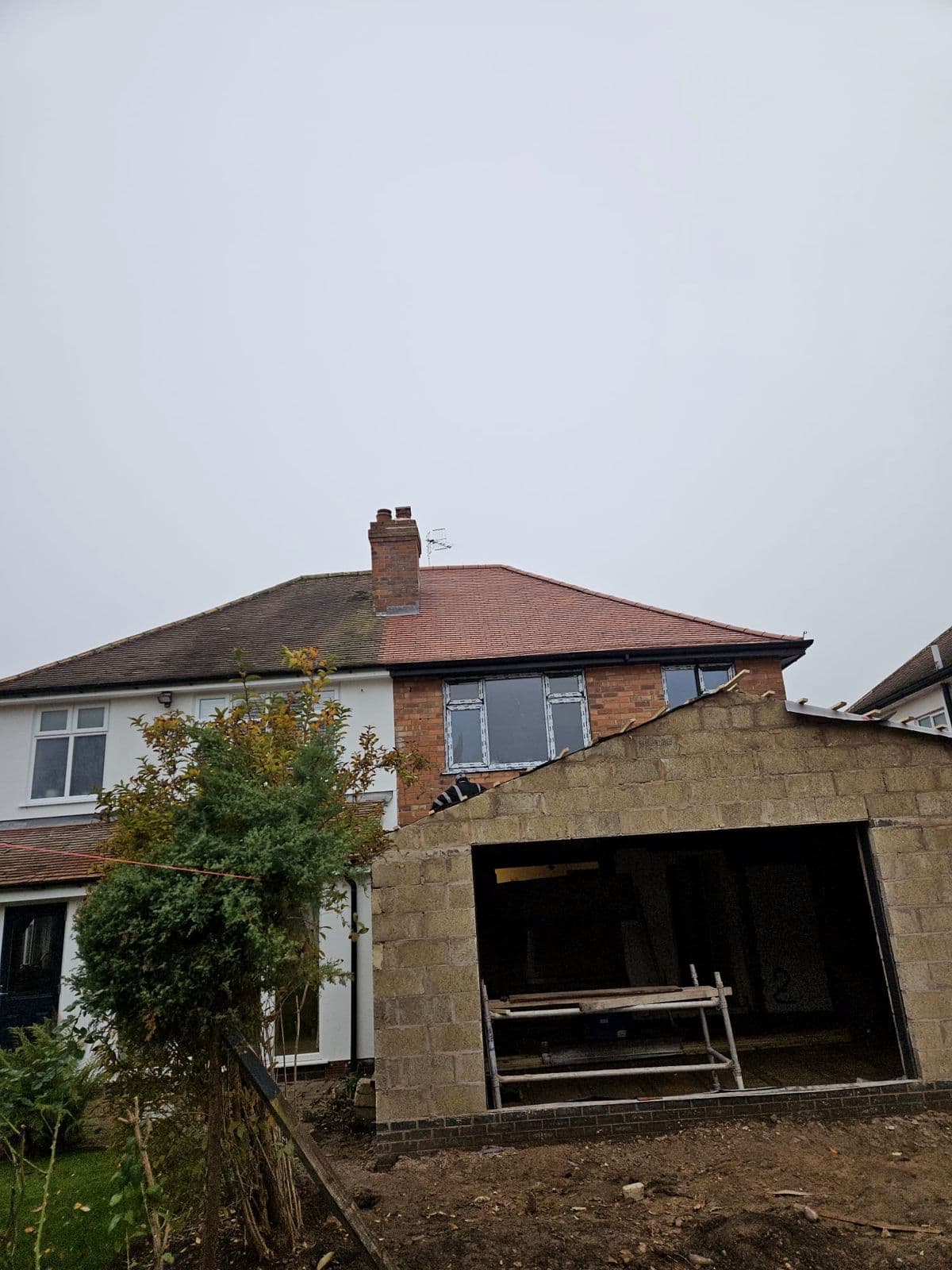 A new roof on a single-storey extension